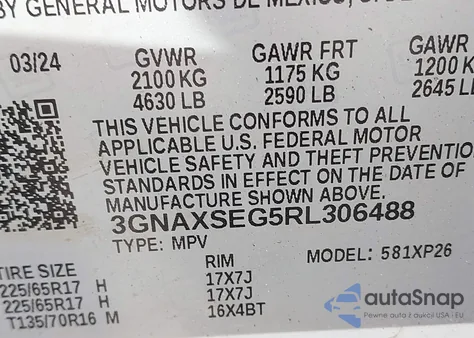 2024 Chevrolet Equinox Awd Ls from USA, damaged, VIN 3GNAXSEG5RL306488